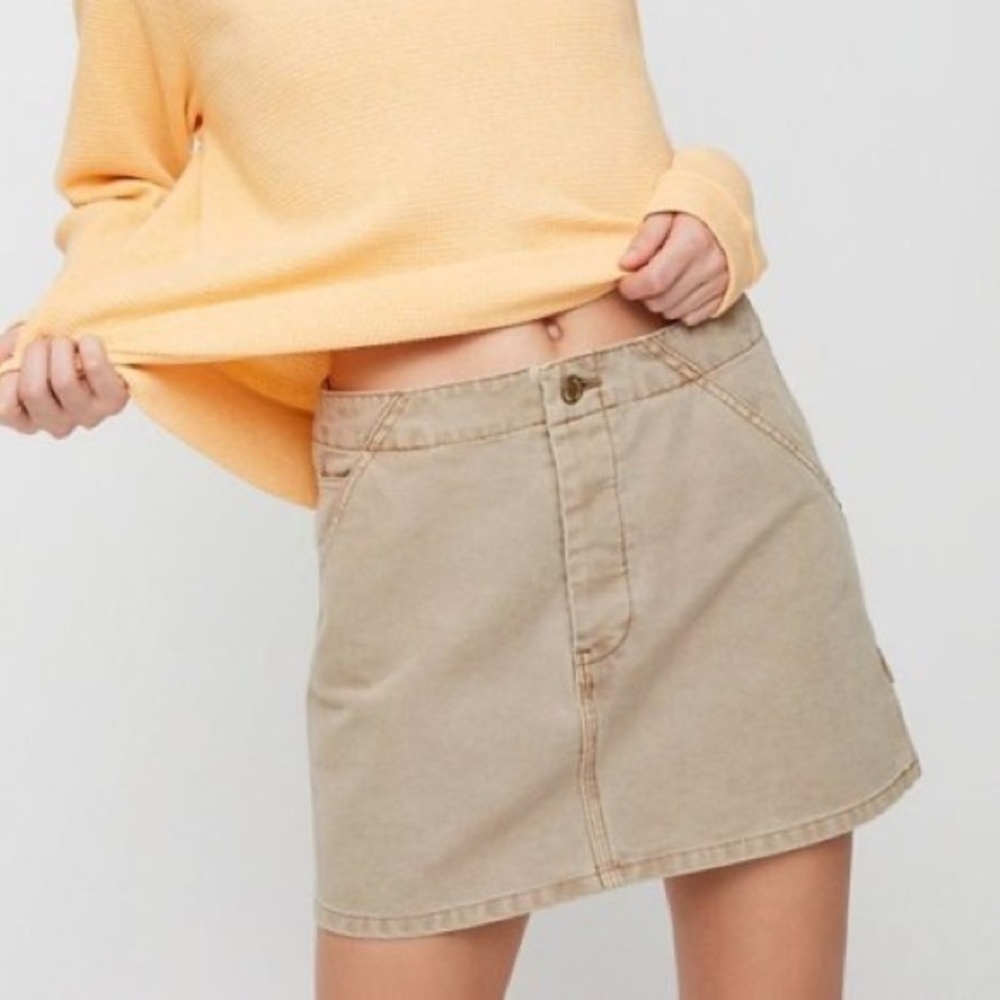 Tan Aritzia TNA Carpenter Skirt